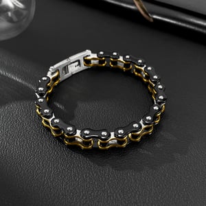 Braccialetti da uomo in acciaio inossidabile con catena colorata, 1 pezzo h5 Immagine4