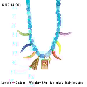 Stylish Colorful Beads Natural Stones Women's Beaded Necklaces h5 Picture2