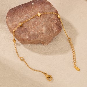 1 Stück Simple Series Tägliche geometrische Edelstahl Gold Farbe Damen Charm Armbänder h5 Bild6