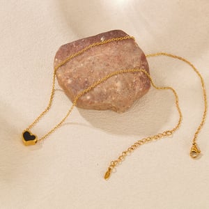 1 Stück Simple Series Daily Heart Edelstahl Goldfarben Damen-Anhänger-Halsketten h5 Bild5