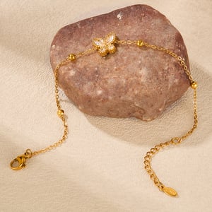 1 Stück Simple Series Daily Animal Edelstahl Goldfarben Damen Charm Armbänder h5 Bild7