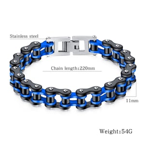 Braccialetti da uomo in acciaio inossidabile con catena colorata, 1 pezzo h5 Immagine8