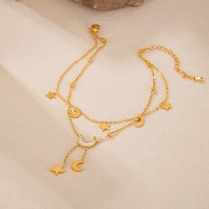 1 Stück Vacation Star Edelstahl Goldfarben Damen Fußkettchen h5 Bild3