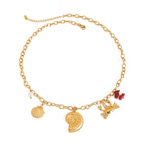 Shell Stainless Steel Gold Color Pendant Necklace h5