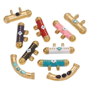 1 Piece Designable Cylinder Stainless Steel Natural Stone Women's Pendants h5 Picture6