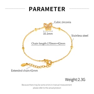 1 Stück Simple Series Daily Animal Edelstahl Goldfarben Damen Charm Armbänder h5 Bild8