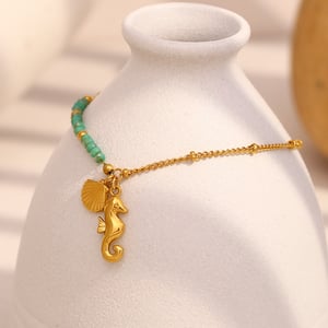 Seahorse Stainless Steel Gold Color Charm Bracelets h5 Picture4