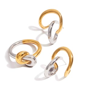 Simple Stainless Steel Mixed Color Minimalist Rings h5 Picture5