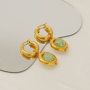 Tropfenohrringe aus Edelstahl in Goldfarbe h5 Bild3