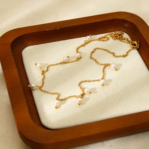 Collana con ciondolo da donna con perle della serie semplice, 1 pezzo h5 Immagine2