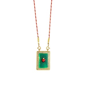 Ornate Rectangular Oil- Glazing Women's Pendant Necklaces h5