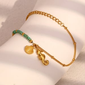 Seahorse Stainless Steel Gold Color Charm Bracelets h5 Picture6