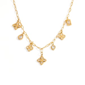 Collane in acciaio inossidabile color oro della serie Simple per le donne h5 