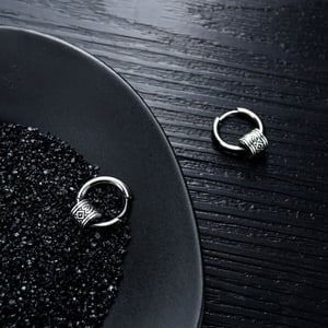 1 Çift Tasarımlı Geometrik Paslanmaz Çelik Erkek Küpe h5 Resim5