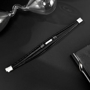 Braccialetti da uomo minimalisti multistrato in acciaio inossidabile, 1 pezzo h5 Immagine2