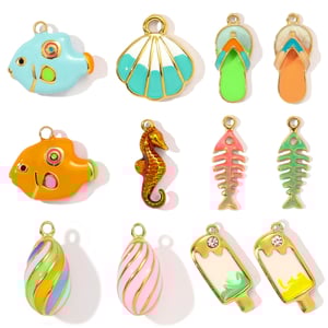Vivid Tropical Fish Stainless Steel Gold Color Pendants h5 Picture6