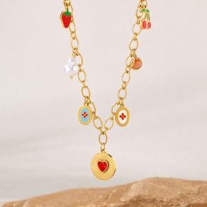 1 Stück Romantische Serie Tägliche geometrische Edelstahl Gold Farbe Damen Anhänger Halsketten h5 Bild3