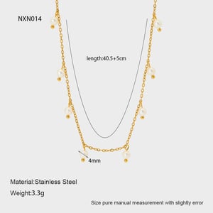 Collana con ciondolo da donna con perle della serie semplice, 1 pezzo h5 