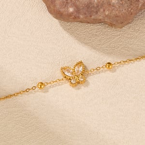 1 Stück Simple Series Daily Animal Edelstahl Goldfarben Damen Charm Armbänder h5 Bild6