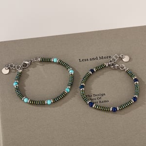 Vintage Annulus Paslanmaz Çelik Erkek Boncuklu Bilezikler h5 Resim3