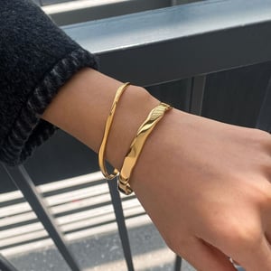 1 Piece Simple Solid Color Stainless Steel Women's Bangles h5 Picture4