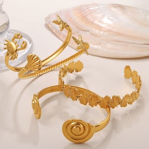 1 stuk Oceanic roestvrij staal goudkleurige armbanden h5 Afbeelding3