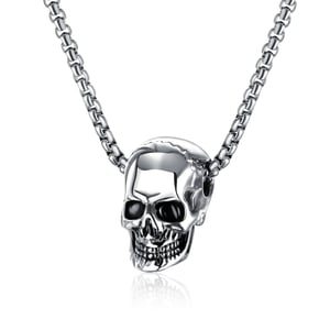 1 pezzo di collana da uomo in acciaio inossidabile con teschio punk h5 