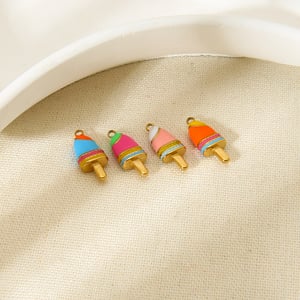 Cute Colored Enamel - Dripping Ice - cream DIY Stainless Steel Pendant h5 Picture2