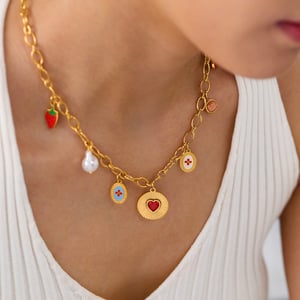 1 Stück Romantische Serie Tägliche geometrische Edelstahl Gold Farbe Damen Anhänger Halsketten h5 Bild5