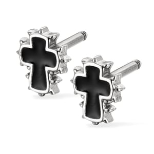 Pendientes de acero inoxidable con cruz delicada para hombre h5 