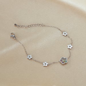 1 Piece Designable Series Daily Flower Stainless Steel Gold Color Women's Charm Bracelets h5 Picture4