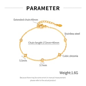 1 Stück Simple Series Tägliche geometrische Edelstahl Gold Farbe Damen Charm Armbänder h5 Bild7