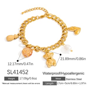 Cute Oceanic Stainless Steel Gold Color Charm Bracelets h5 Picture2