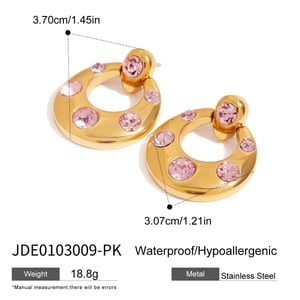  style geometrische edelstahl gold farbe tropfen ohrringe h5 Bild2