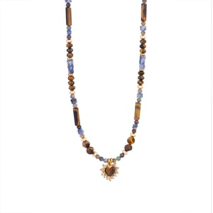 1 Piece Bohemia Style Classic Beads Stainless Steel Tiger's-eye Natural Stone Women's Beaded Necklaces h5 Picture7