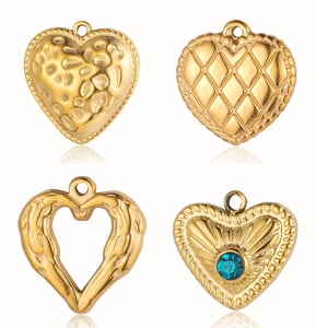 Gorgeous Heart Stainless Steel Gold Color Pendants h5 Picture3