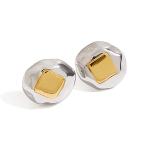 1 Paar Simple Series Einfache geometrische Ohrstecker aus Edelstahl in Goldfarbe für Damen h5 Bild5