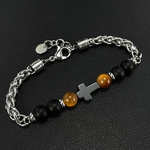 Schicke Perlen Edelstahl Herren Kettenarmbänder h5 Bild2