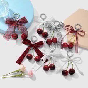 1 Piece Sweet Lace Leopard Bow Bag Charms h5 Picture3
