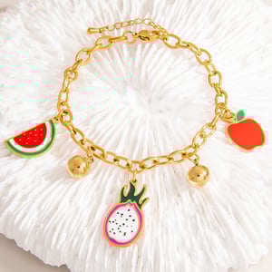 Designable Fruits Stainless Steel Colorful Women's Charm Bracelets h5 Picture4