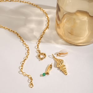 Oceanic Stainless Steel Gold Color Pendant Necklace h5 Picture3
