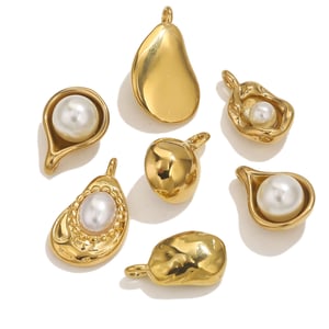 1 Piece Designable Irregular Droplet Stainless Steel Gold Color Women's Pendants h5 Picture7