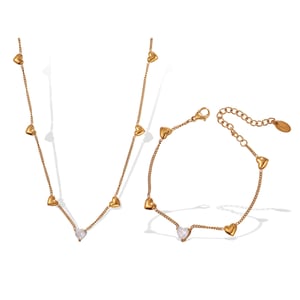 1 Piece Heart Stainless Steel Gold Color Chain Necklace h5 Picture5