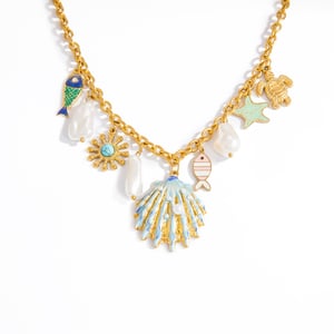 Vacation Series Shell Stainless Steel Gold Color Pendant Necklaces h5 Picture8