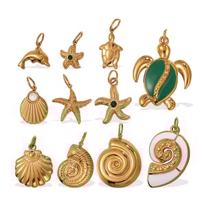 Lustrous Shell Titanium Steel Gold Color Women's Pendants h5 Picture5