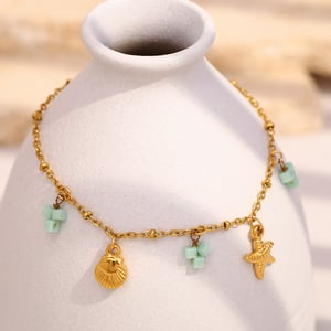 Cute Shell Stainless Steel Gold Color Charm Bracelets h5 Picture3