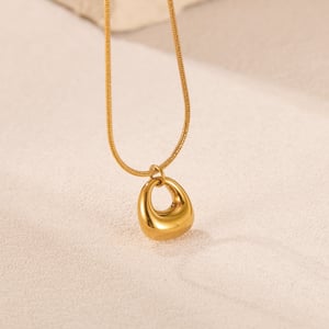 1 Stück Simple Series Tägliche geometrische Edelstahl Goldfarbene Damen-Anhängerketten h5 Bild3