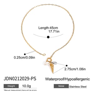 Oceanic Stainless Steel Gold Color Pendant Necklaces h5 Picture2