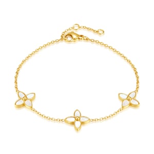 1 Piece Classic Series Exquisite Flower Stainless Steel Gold Color Shell Women's Chain Bracelets h5 Picture5