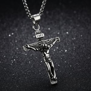 Religious Cross Stainless Steel Gold Color Men's Necklaces h5 Picture4